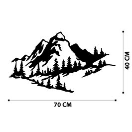 Wallity Mountain 2 Metal Wall Decor Negro